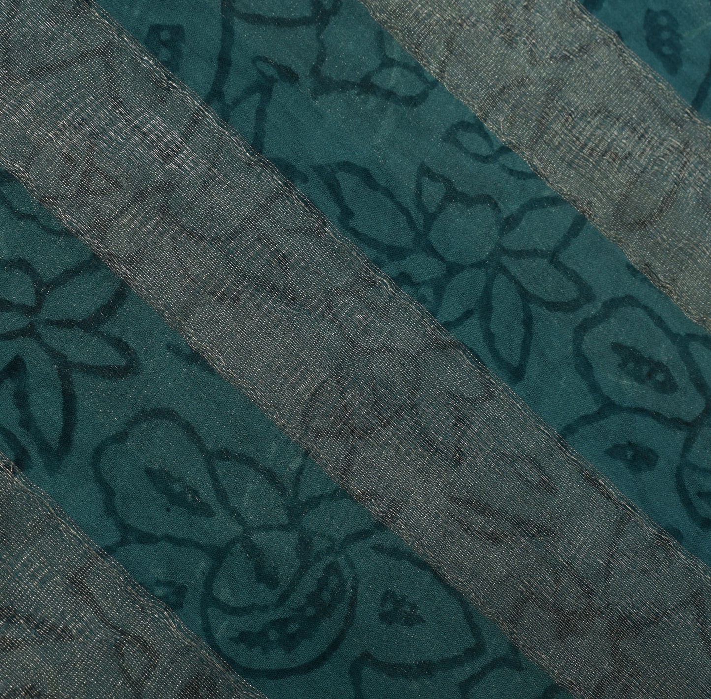 Sushila Vintage Multi-Color Sari Pure Georgette Silk Woven Printed Craft Fabric