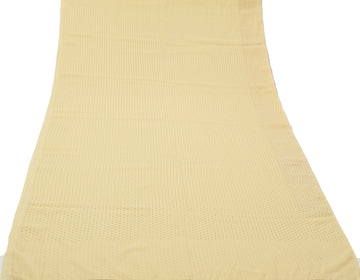 Sushila Vintage Cream Saree Blend Georgette Silk Printed Indian Craft Fabric