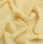 Sushila Vintage Cream Saree Blend Georgette Silk Printed Indian Craft Fabric