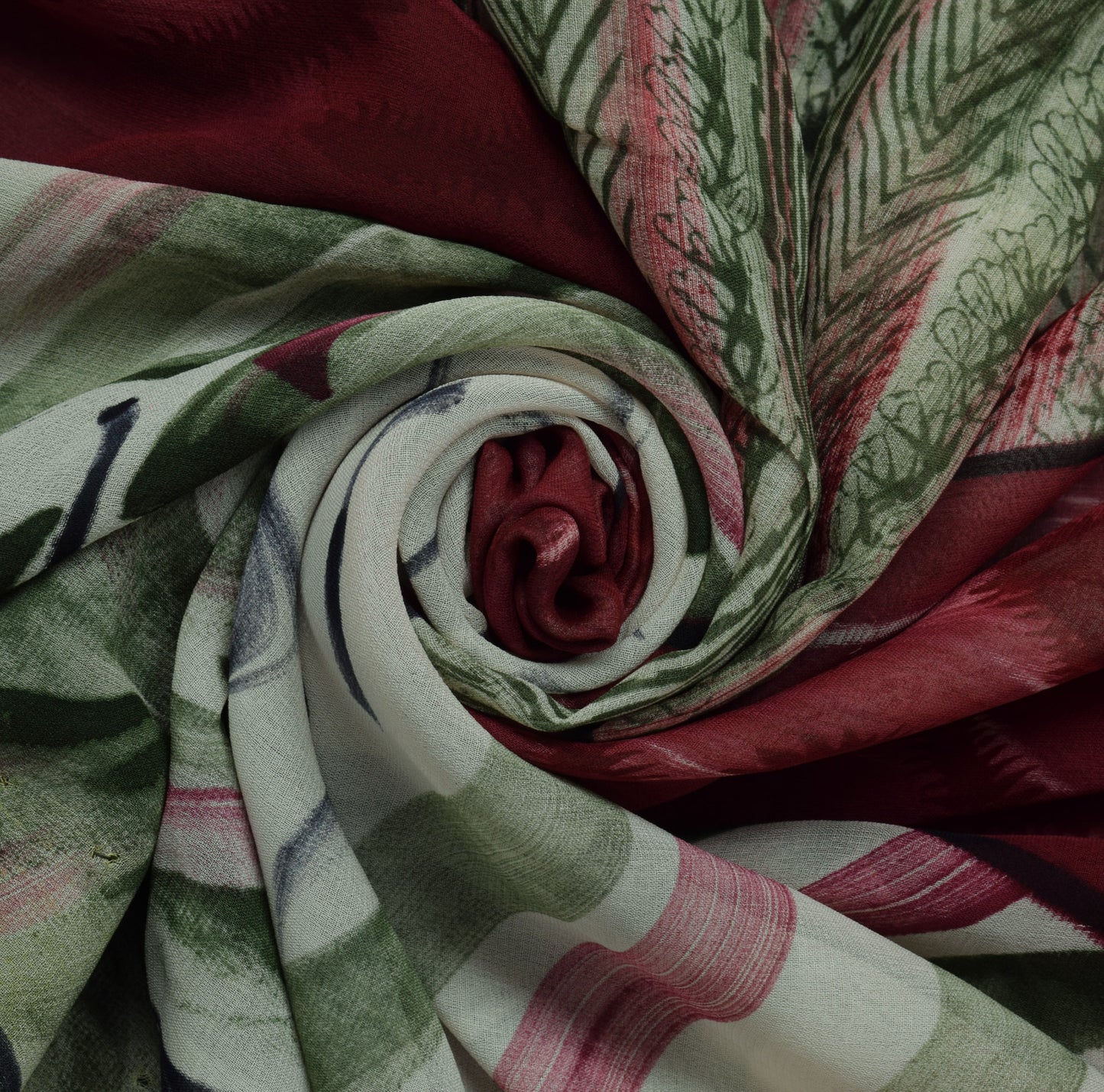 Sushila Vintage Multi-Color Sari Pure Georgette Silk Printed Floral Craft Fabric