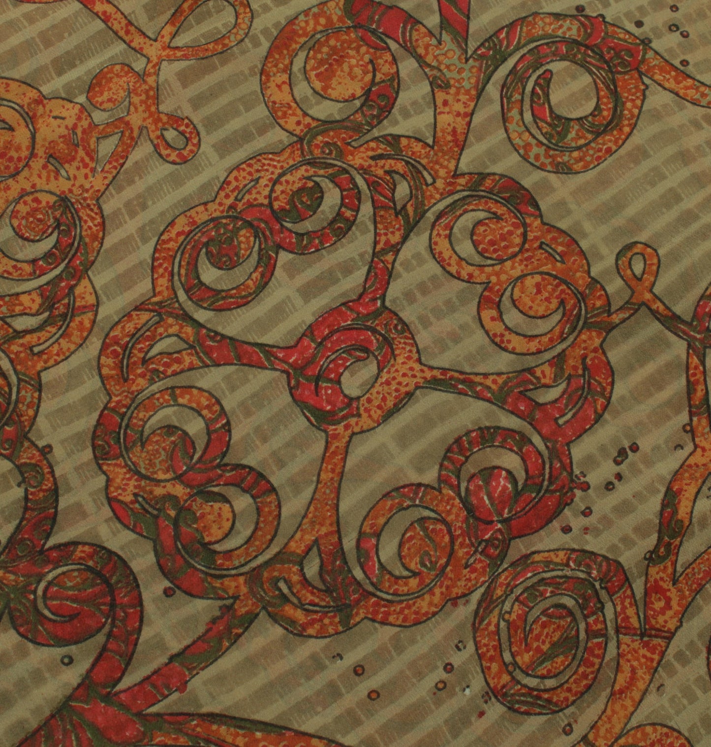 Sushila Vintage Brown Saree 100% Pure Georgette Silk Printed Floral Craft Fabric