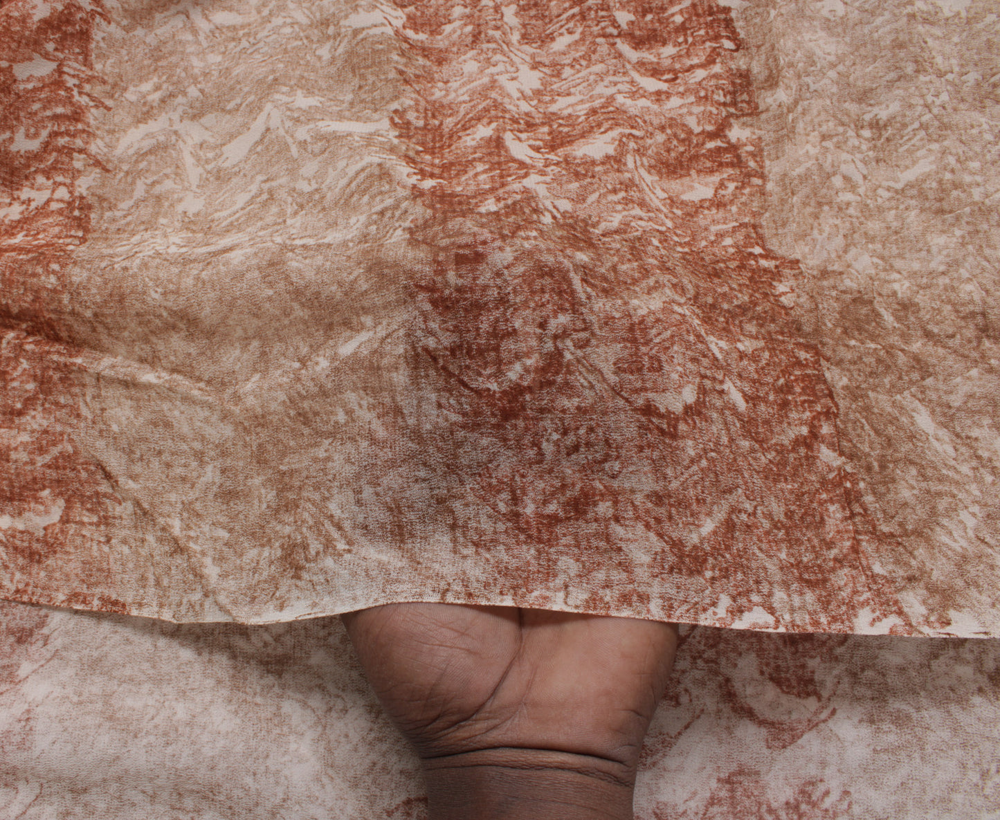 Sushila Vintage Cream Sari 100% Pure Georgette Silk Printed Floral Craft Fabric