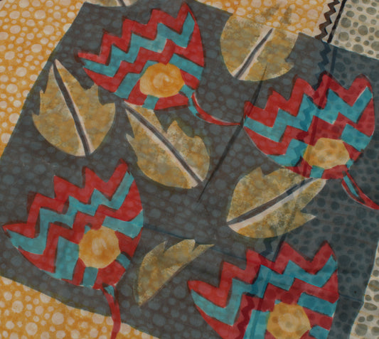 Sushila Vintage Multi-Color 100% Pure Georgette Silk Printed Sari Craft Fabric