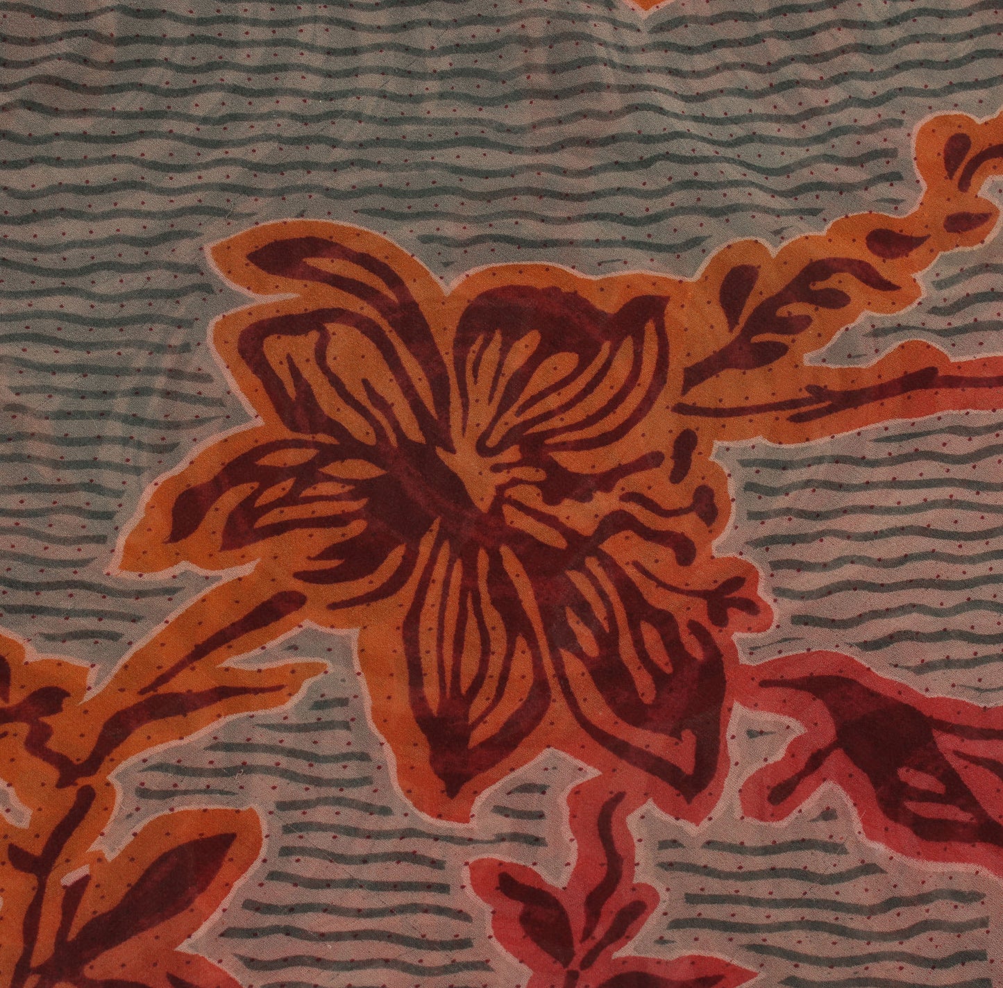 Sushila Vintage Gray Saree 100% Pure Georgette Silk Printed Floral Craft Fabric