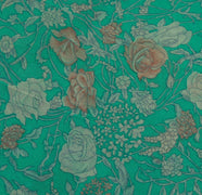 Sushila Vintage Green Saree 100% Pure Georgette Silk Printed Floral Craft Fabric