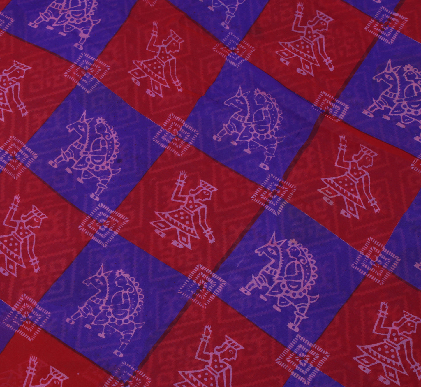 Sushila Vintage Blue  Saree 100% Pure Georgette Silk Printed Indian Craft Fabric