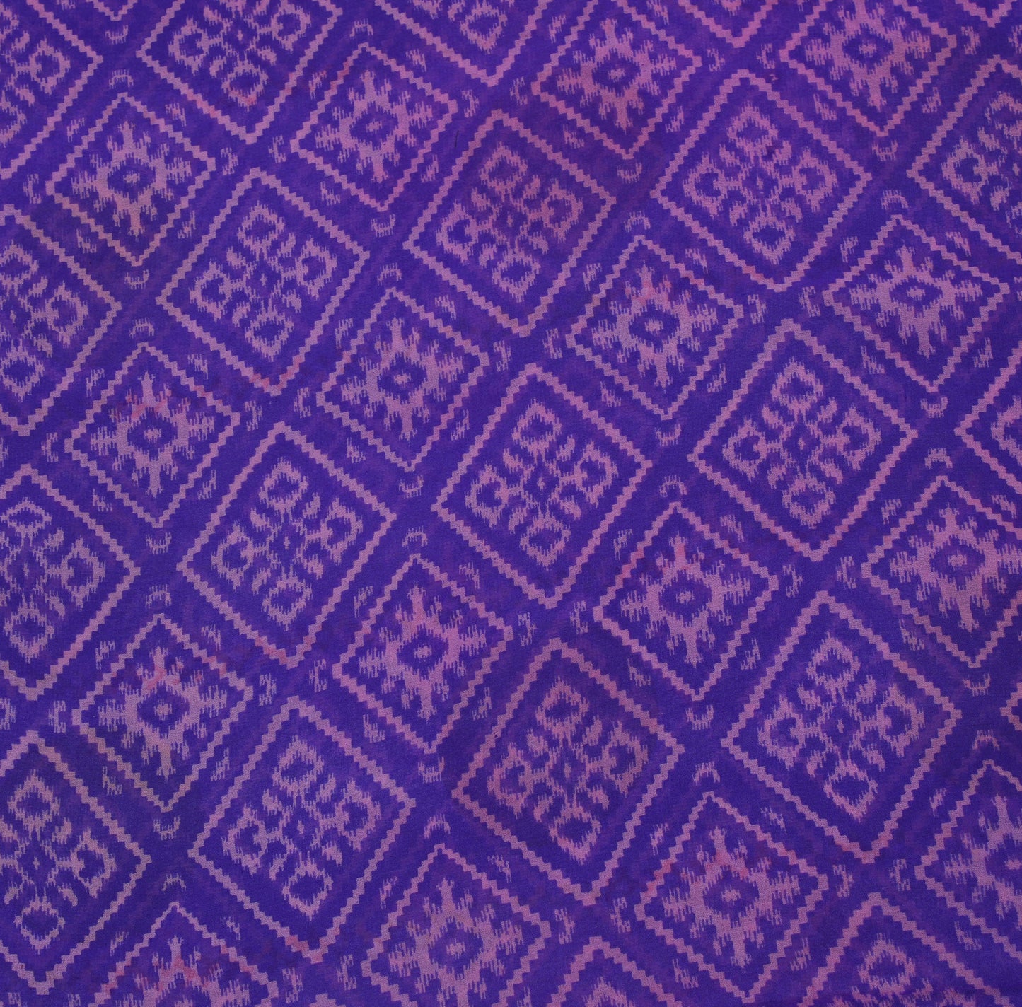 Sushila Vintage Blue  Saree 100% Pure Georgette Silk Printed Indian Craft Fabric