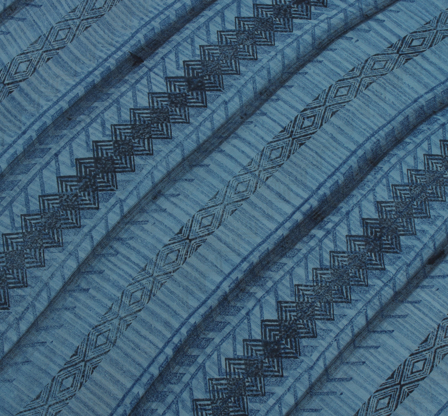 Sushila Vintage Indian Sari Pure Georgette Silk Printed Abstract Craft Fabric