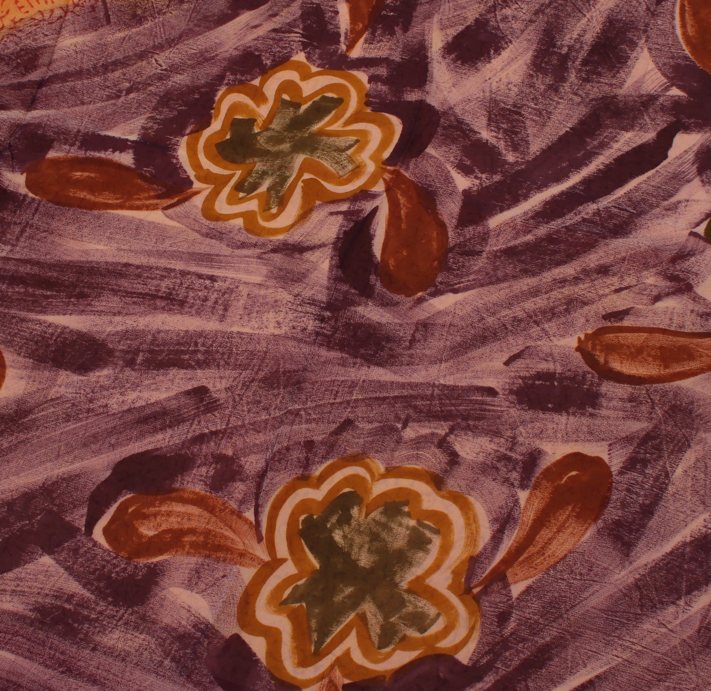 Sushila Vintage Indian Sari 100% Pure Georgette Silk Printed Floral Craft Fabric