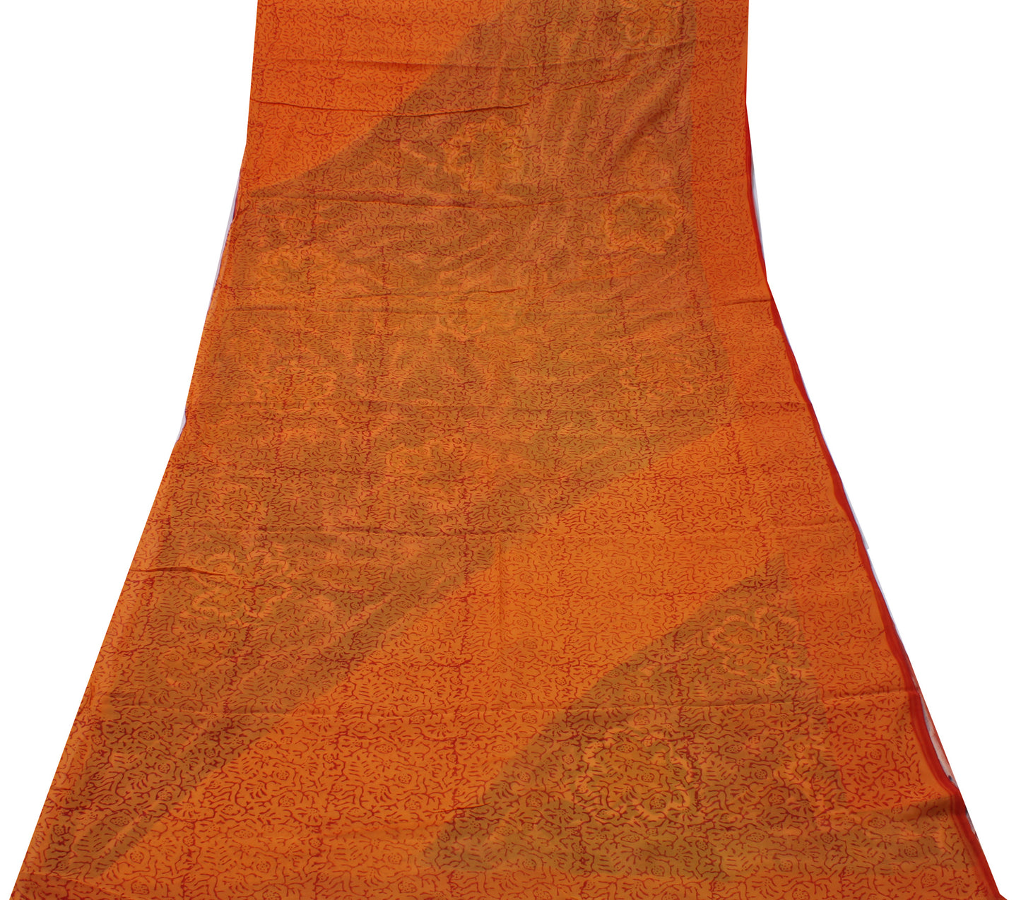 Sushila Vintage Indian Sari 100% Pure Georgette Silk Printed Floral Craft Fabric