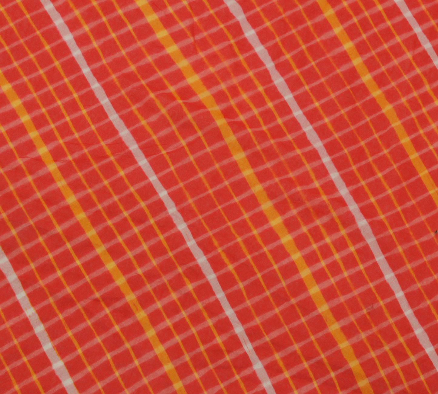 Sushila Vintage Red Indian Saree Blend Georgette Silk Printed 5 YD Craft Fabric