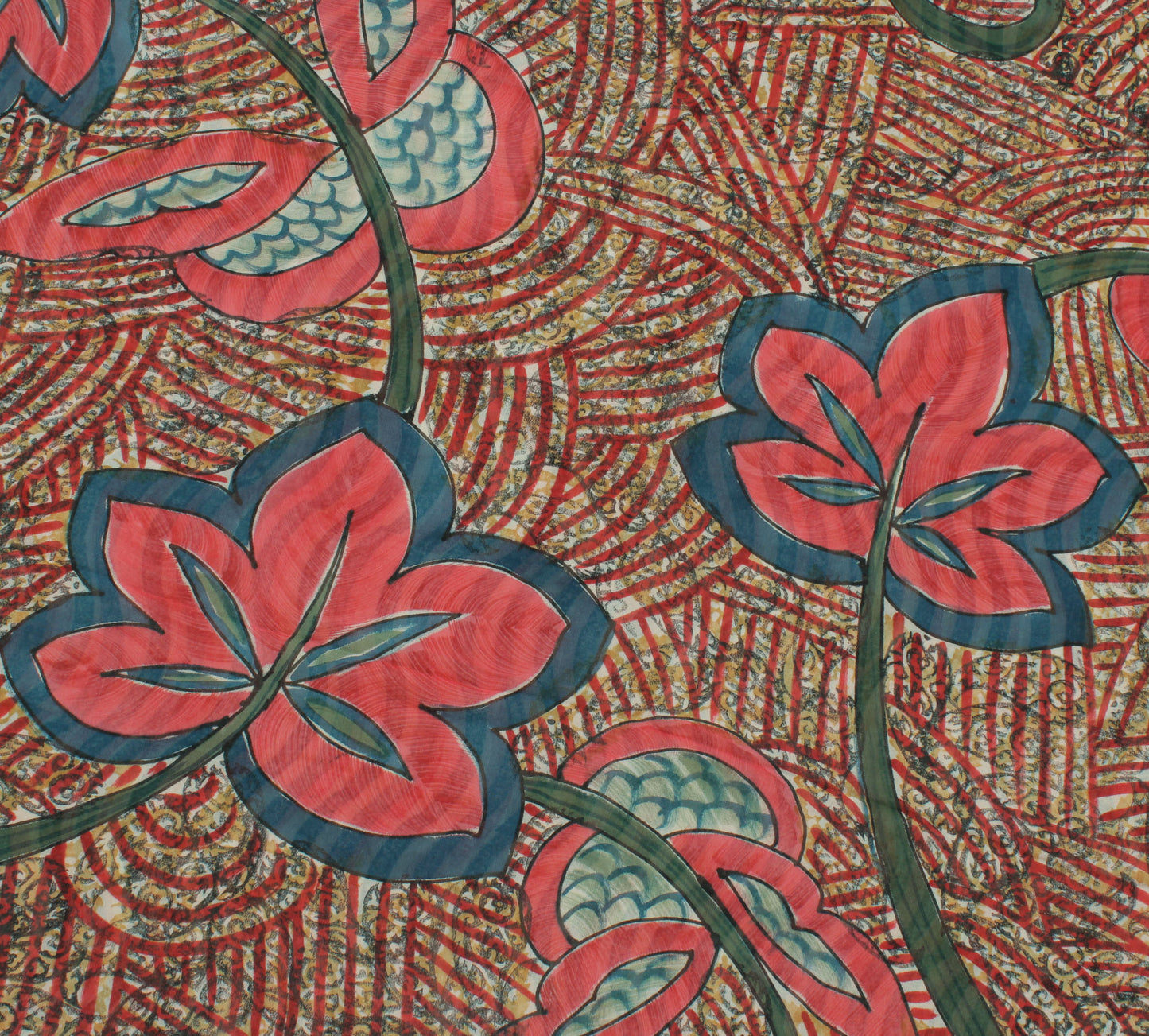 Sushila Vintage Indian Sari 100% Pure Georgette Silk Printed 5 Yard Craft Fabric