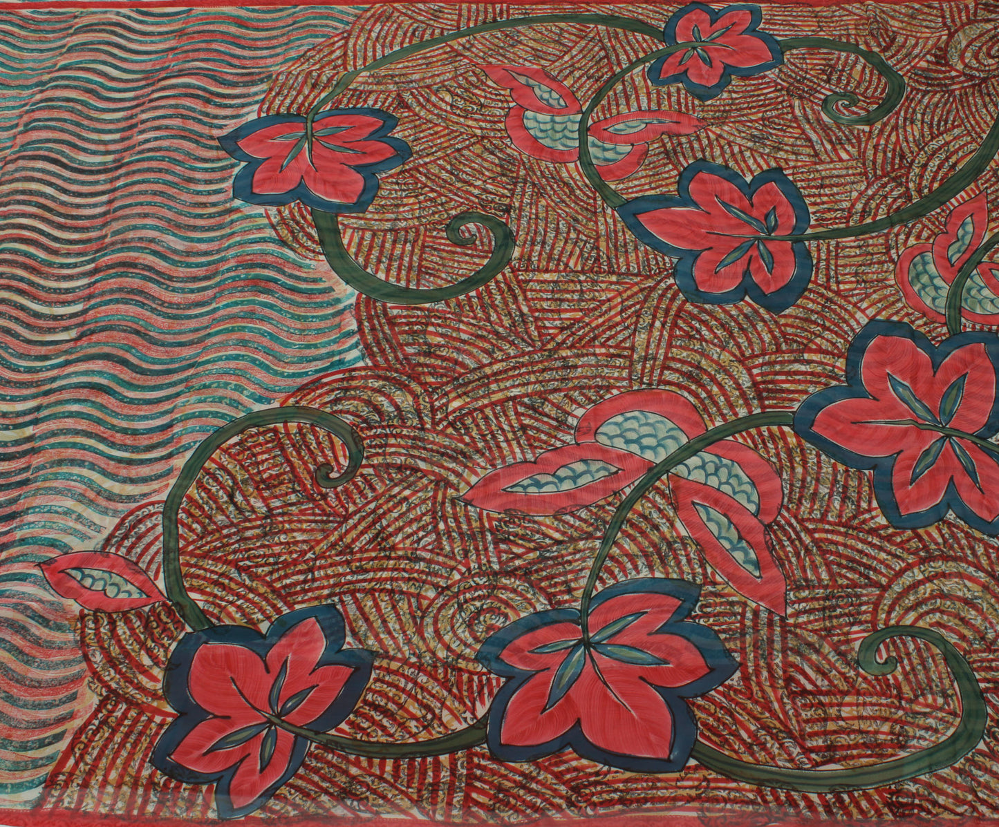 Sushila Vintage Indian Sari 100% Pure Georgette Silk Printed 5 Yard Craft Fabric