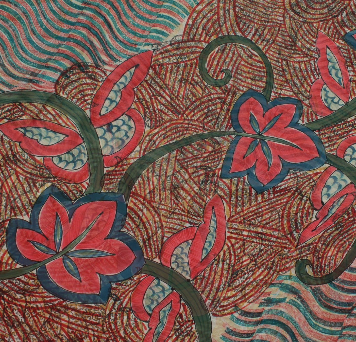 Sushila Vintage Indian Sari 100% Pure Georgette Silk Printed 5 Yard Craft Fabric