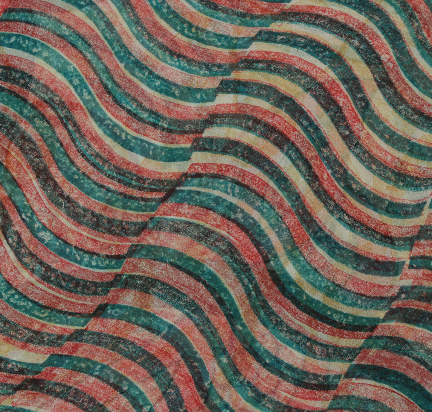 Sushila Vintage Indian Sari 100% Pure Georgette Silk Printed 5 Yard Craft Fabric