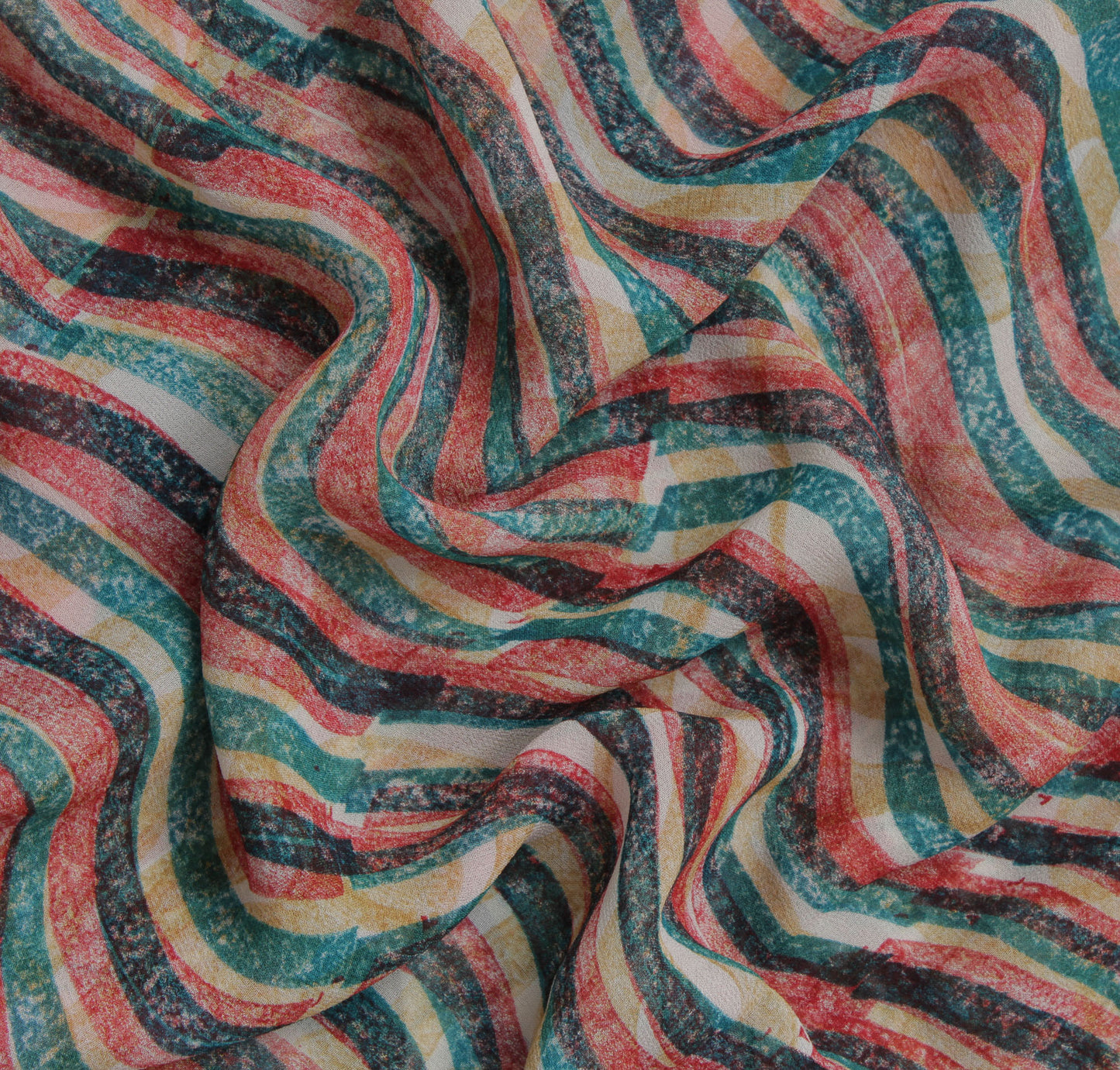 Sushila Vintage Indian Sari 100% Pure Georgette Silk Printed 5 Yard Craft Fabric