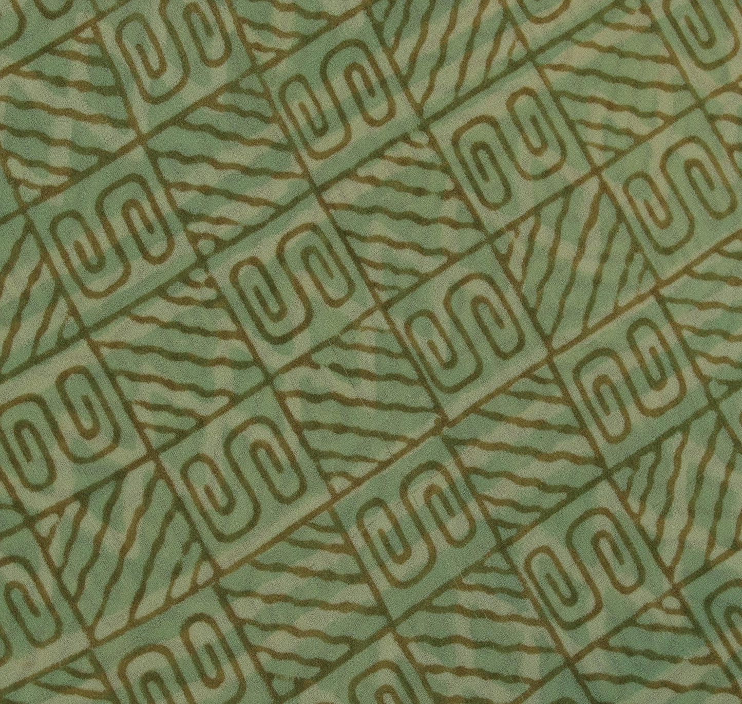 Sushila Vintage Green Sari Pure Georgette Silk Printed Abstract Craft 5YD Fabric