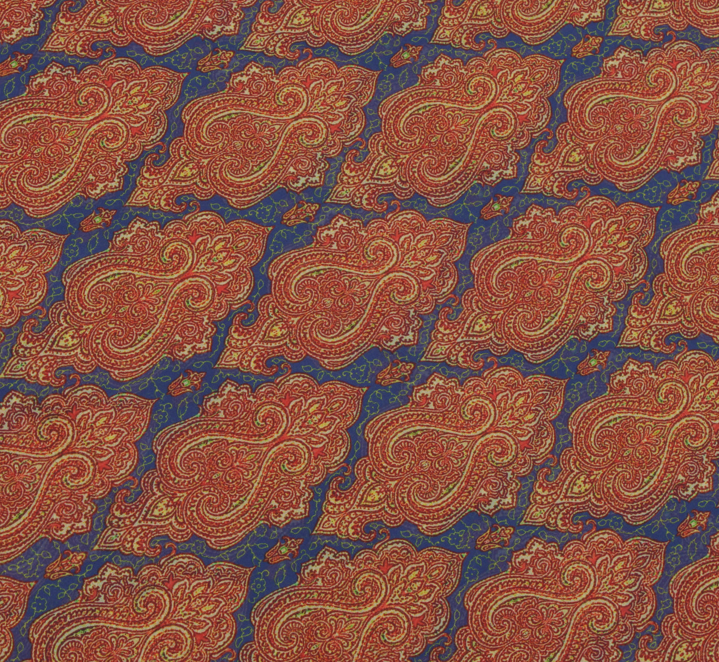 Sushila Vintage Blue Saree Blend Georgette Silk Printed Paisley Craft Fabric