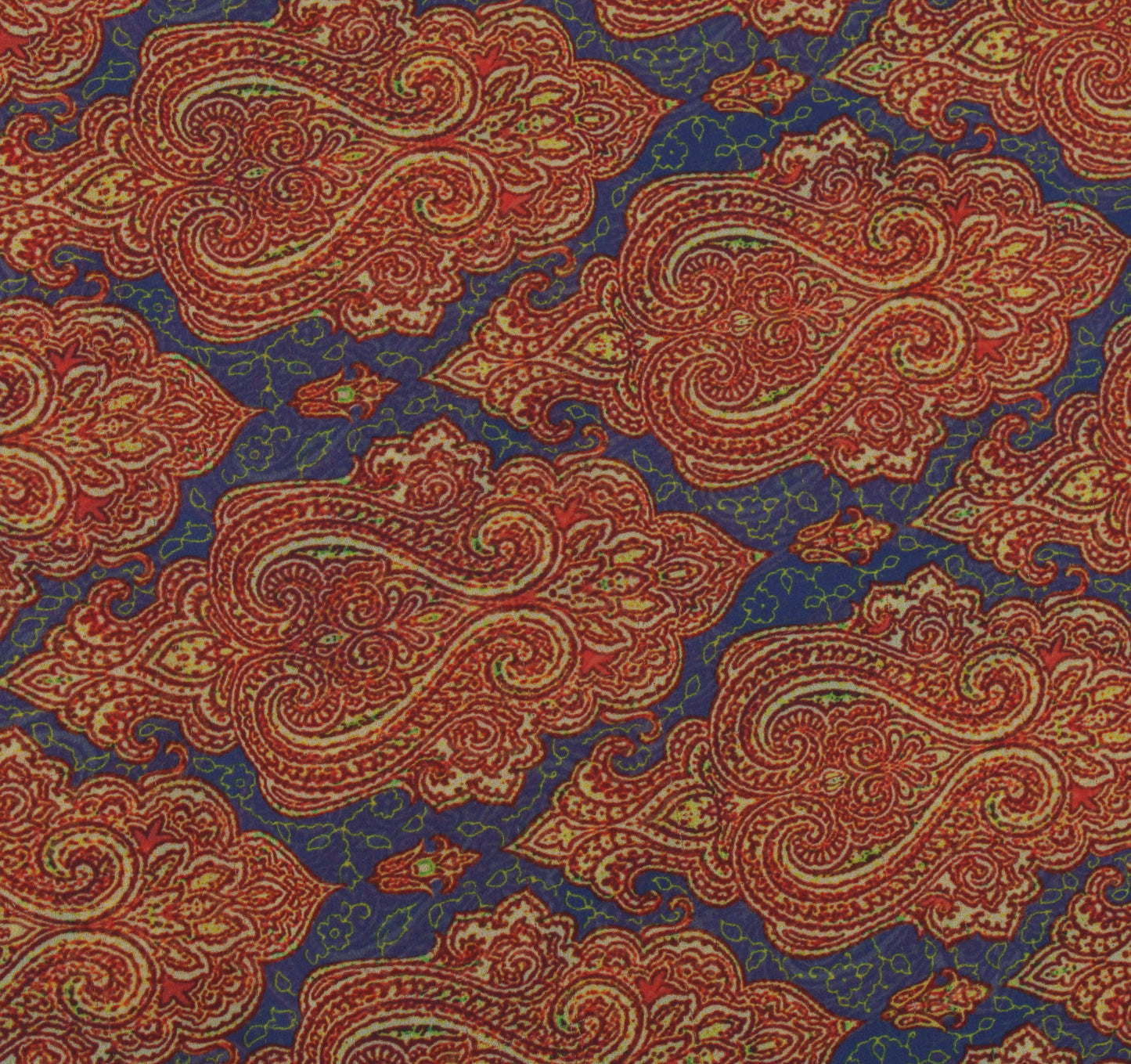 Sushila Vintage Blue Saree Blend Georgette Silk Printed Paisley Craft Fabric