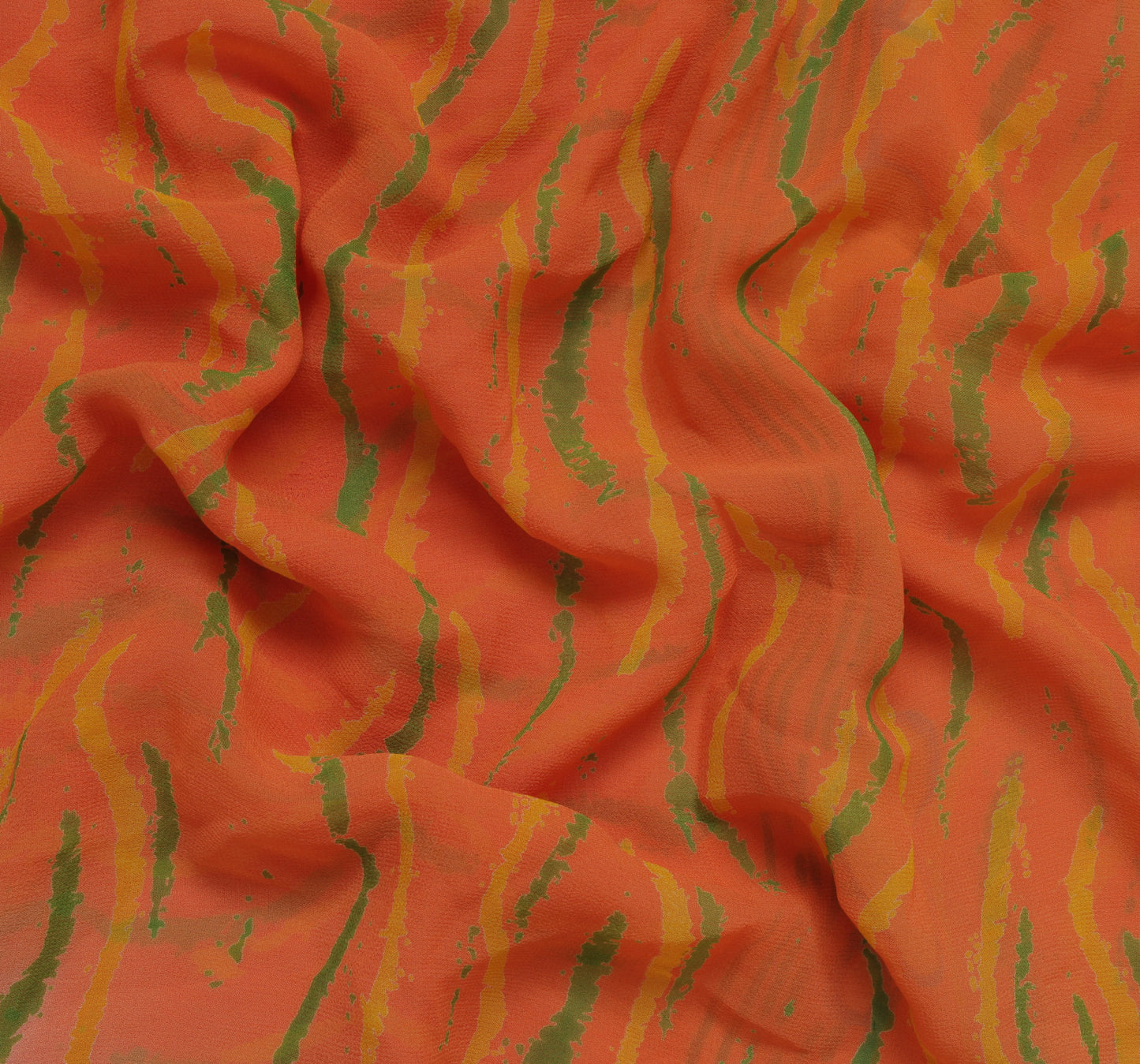 Sushila Vintage Multi-Color Sari Pure Georgette Silk Printed Floral Craft Fabric