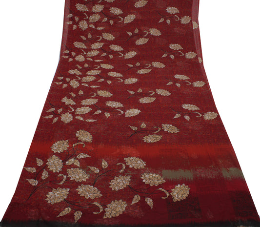 Sushila Vintage Multi-Color Blend Georgette Silk Printed Floral Craft Fabric