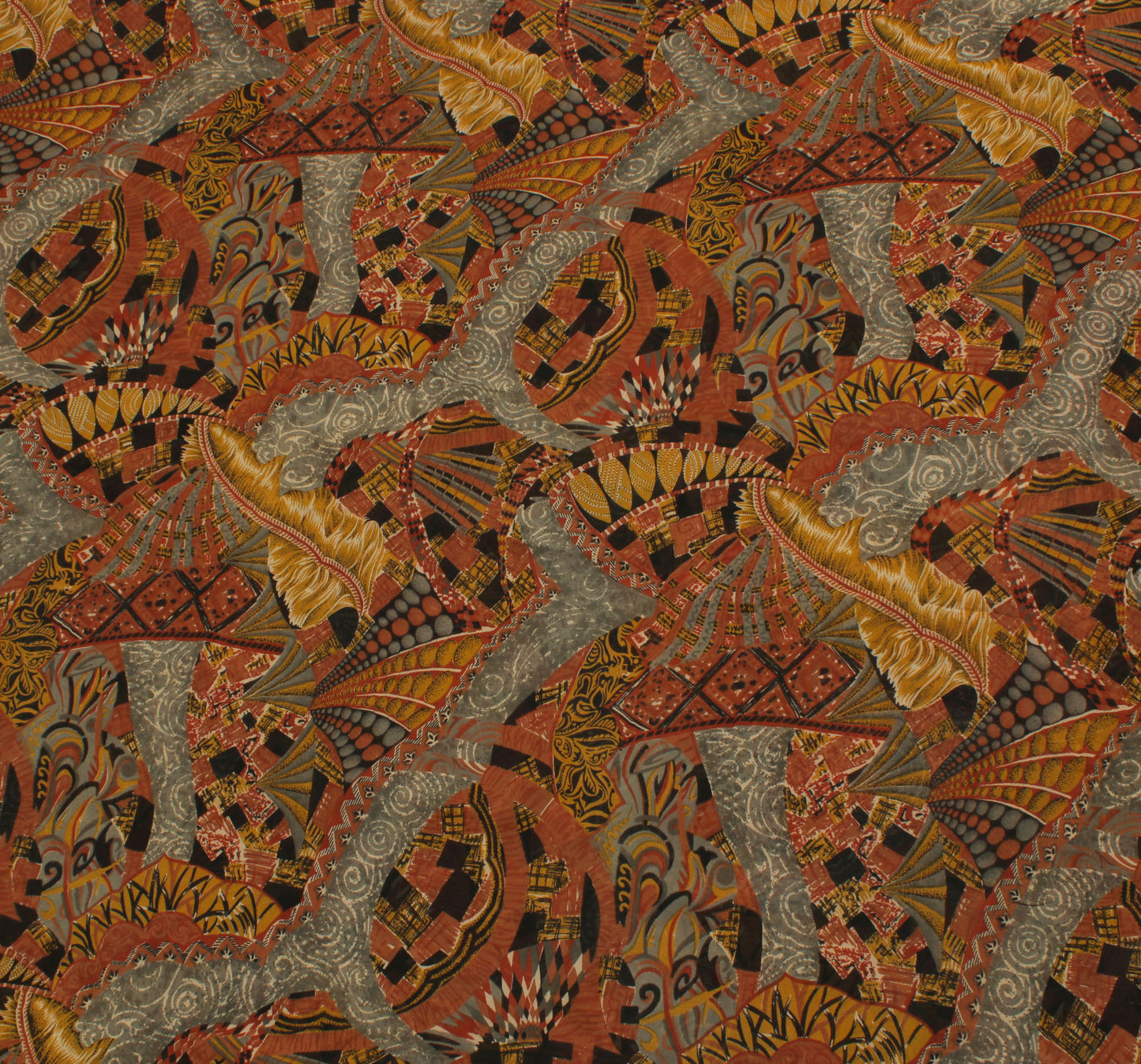 Sushila Vintage Multi-Color Indian Sari Pure Georgette Silk Printed Craft Fabric