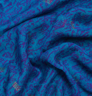 Sushila Vintage Blue Saree 100% Pure Georgette Silk Printed & Woven Craft Fabric