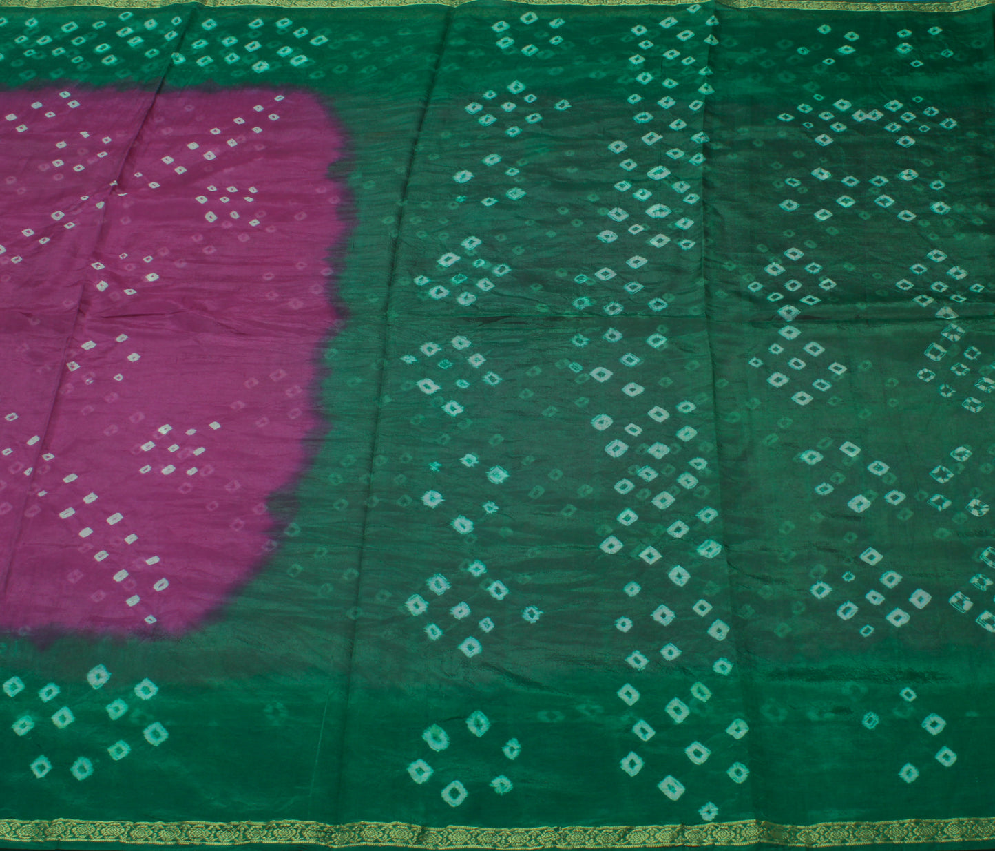 Sushila Vintage Purple Sari Blend Georgette Silk Bandhani Printed Craft Fabric
