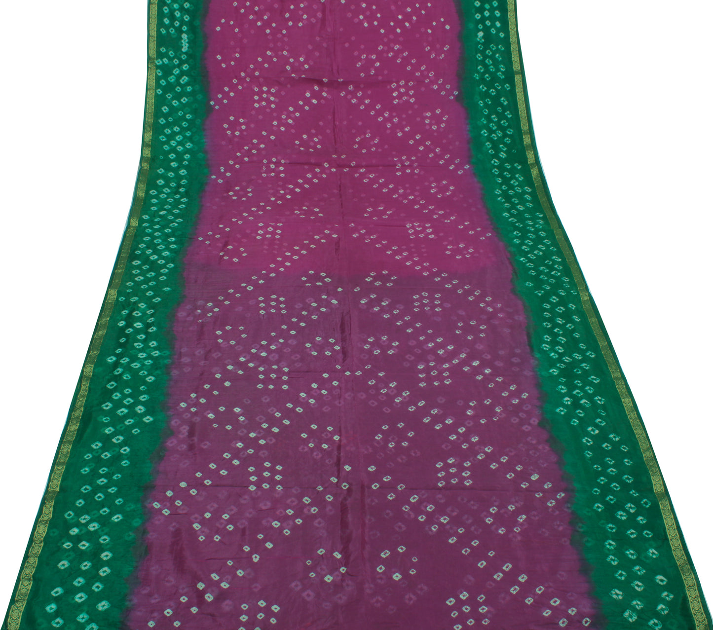 Sushila Vintage Purple Sari Blend Georgette Silk Bandhani Printed Craft Fabric
