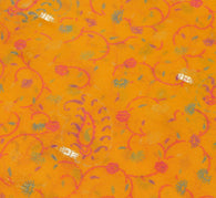 Sushila Vintage Yellow Sari 100% Pure Georgette Silk Printed Floral Craft Fabric