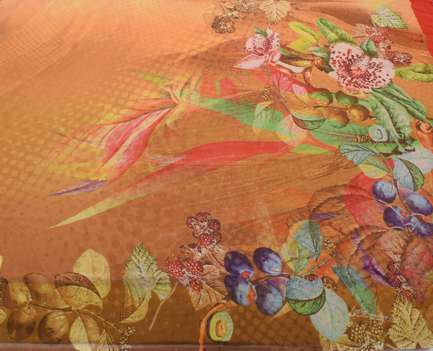 Sushila Vintage Indian Saree Blend Georgette Silk Digital Printed Craft Fabric