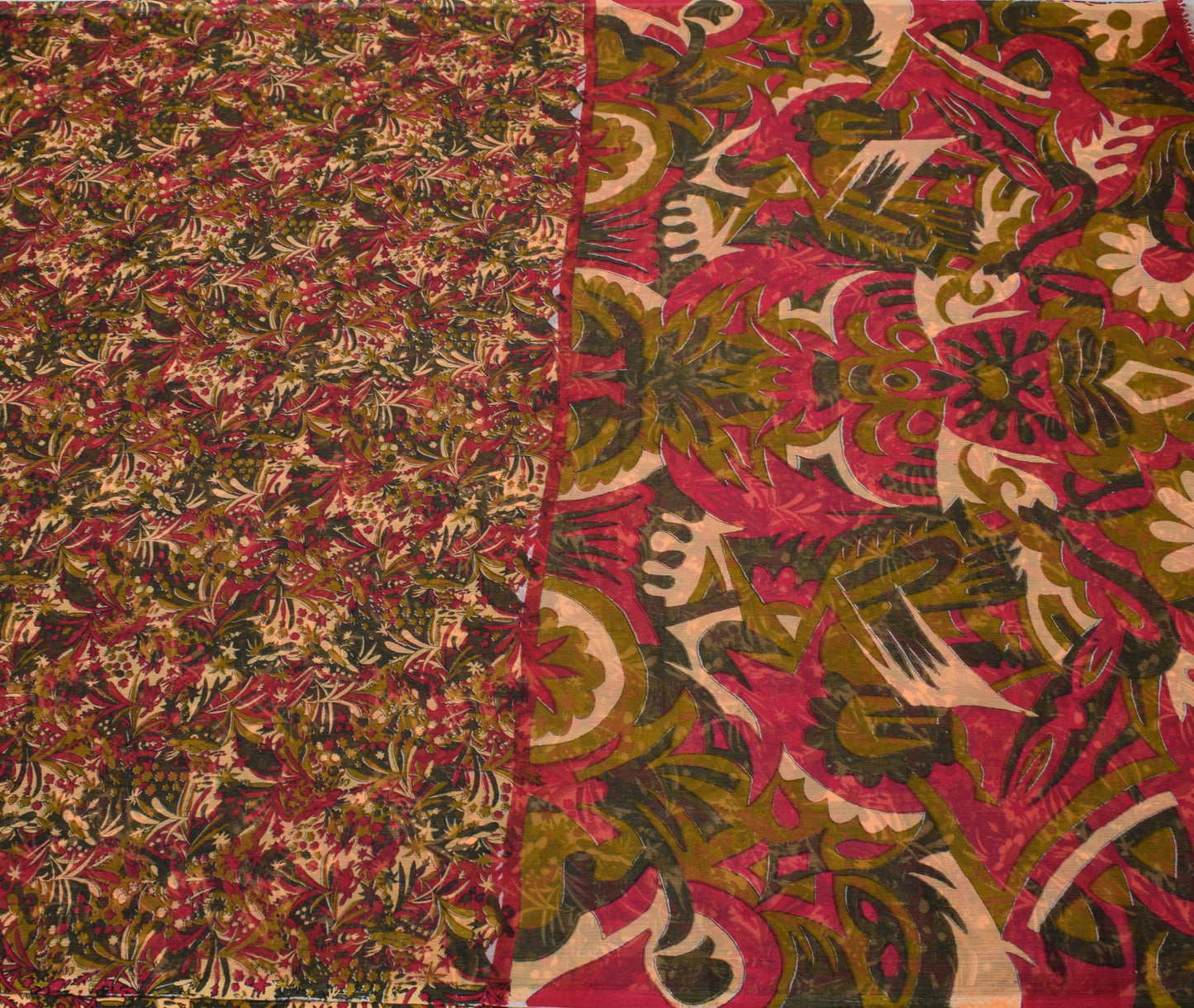 Sushila Vintage Indian Saree Blend Georgette Silk Printed Floral Craft Fabric