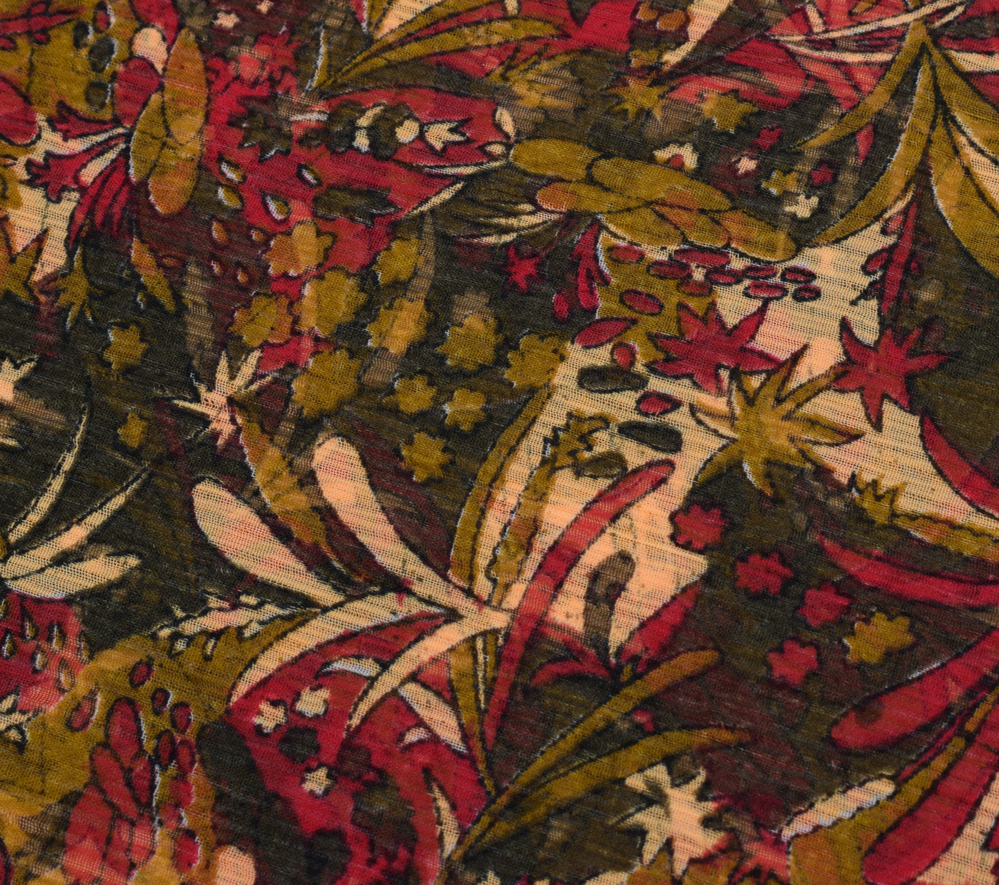 Sushila Vintage Indian Saree Blend Georgette Silk Printed Floral Craft Fabric