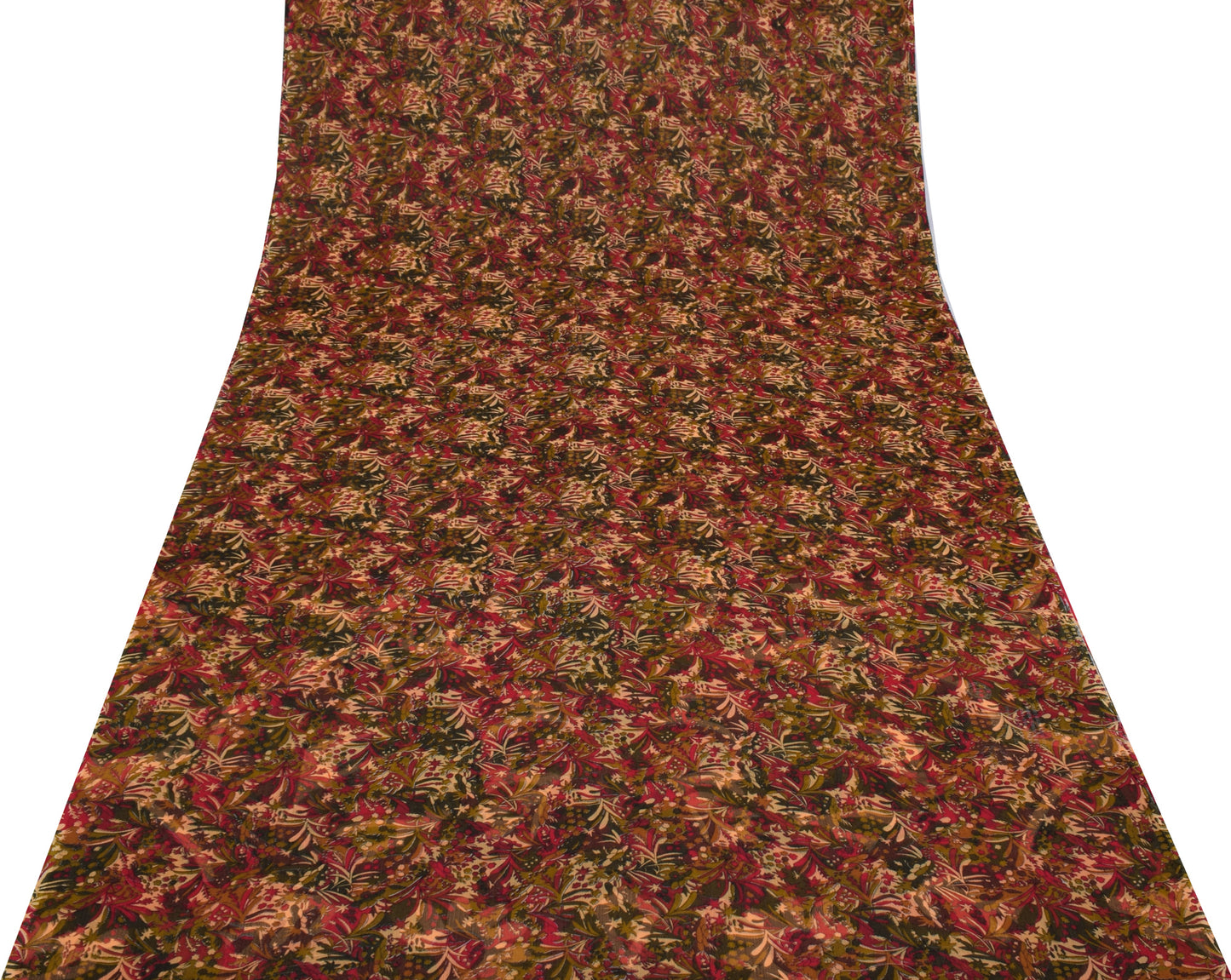 Sushila Vintage Indian Saree Blend Georgette Silk Printed Floral Craft Fabric