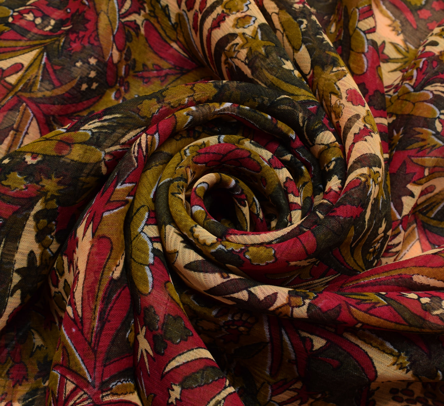 Sushila Vintage Indian Saree Blend Georgette Silk Printed Floral Craft Fabric