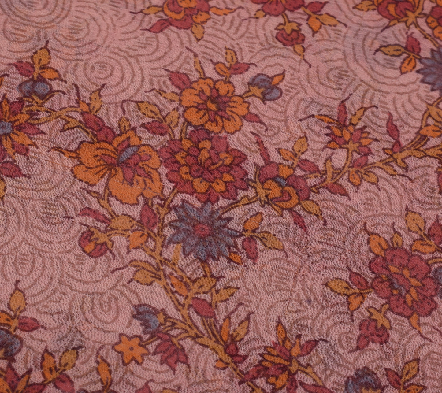 Sushila Vintage Indian Saree Blend Georgette Silk Printed Floral Craft Fabric