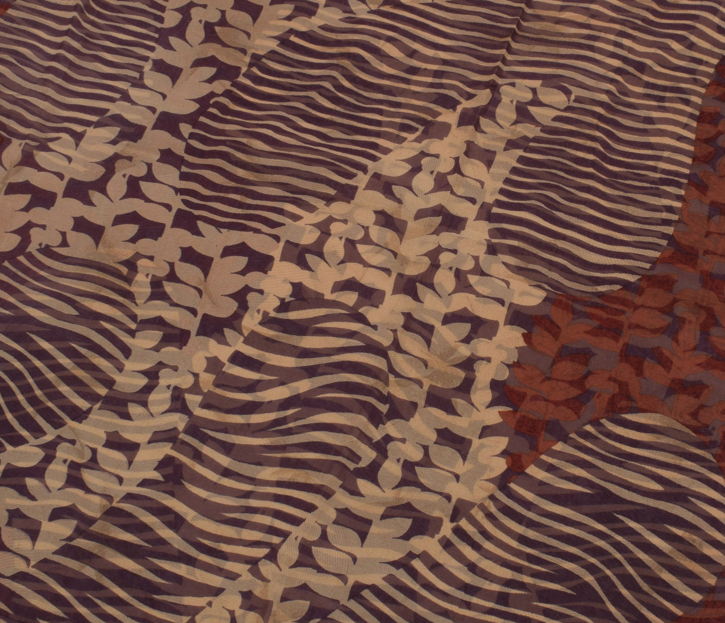 Sushila Vintage Indian Saree 100% Pure Georgette Silk Printed 5 YD Craft Fabric