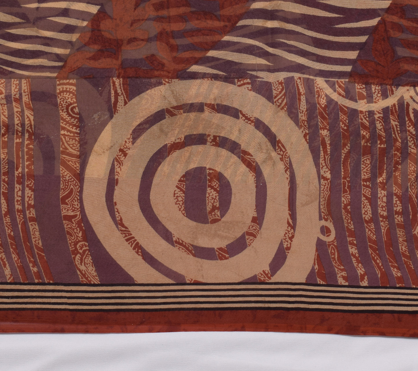 Sushila Vintage Indian Saree 100% Pure Georgette Silk Printed 5 YD Craft Fabric