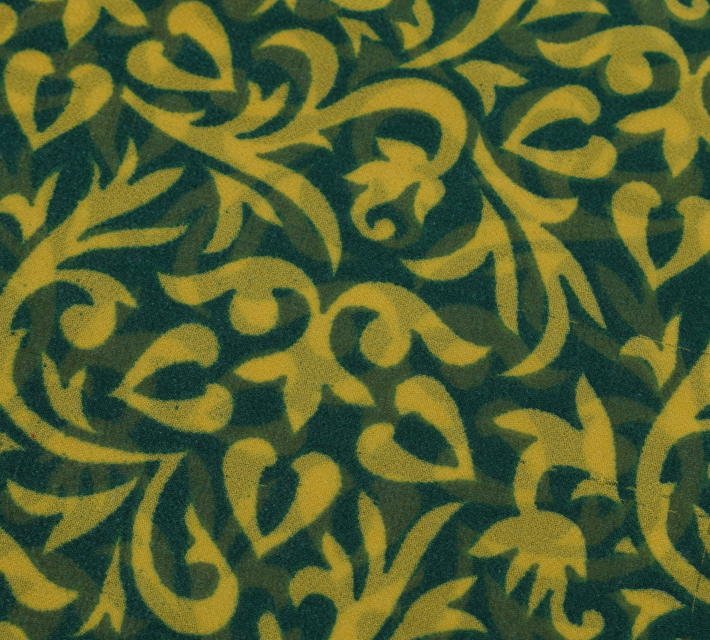 Sushila Vintage Green Saree Blend Georgette Silk Printed Floral Craft Fabric