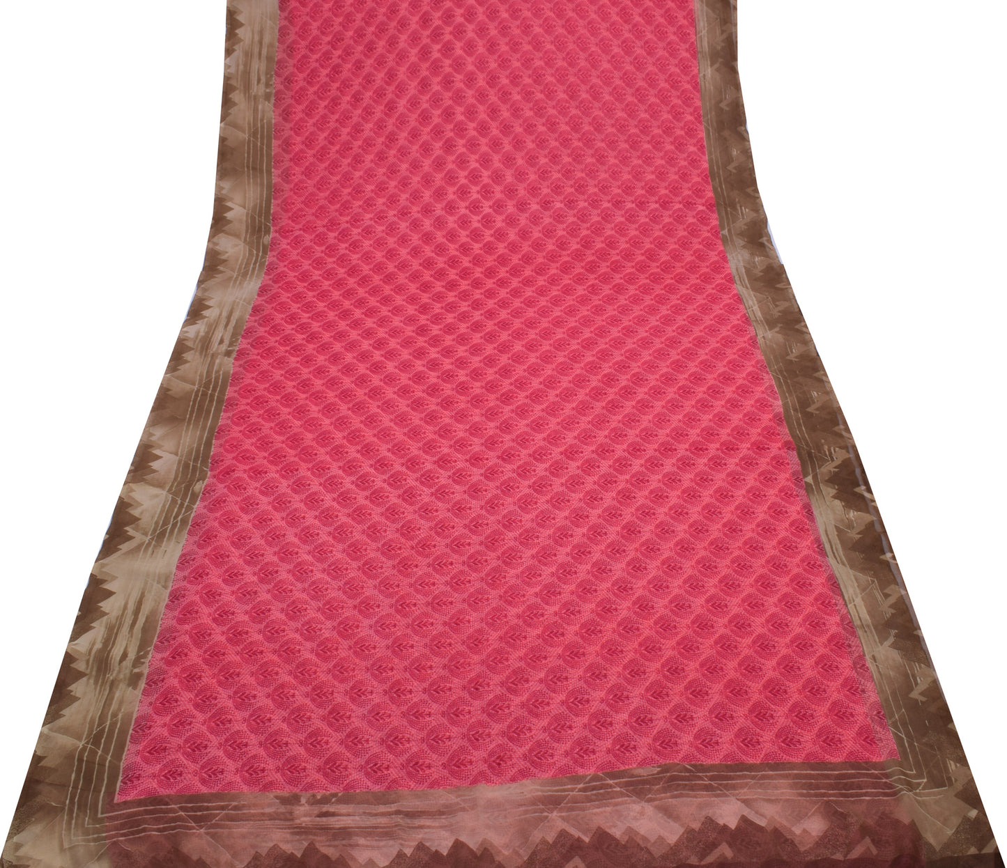 Sushila Vintage Indian Saree Blend Georgette Silk Printed Floral Craft Fabric