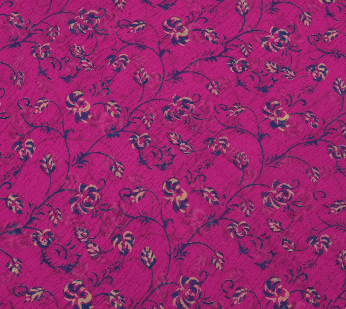 Sushila Vintage Purple Sari 100% Pure Georgette Silk Printed Floral Craft Fabric