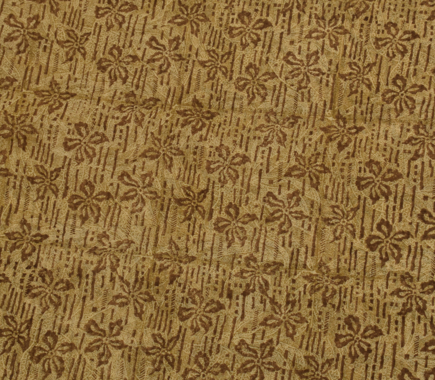 Sushila Vintage Brown Saree 100% Pure Georgette Silk Printed Floral Craft Fabric