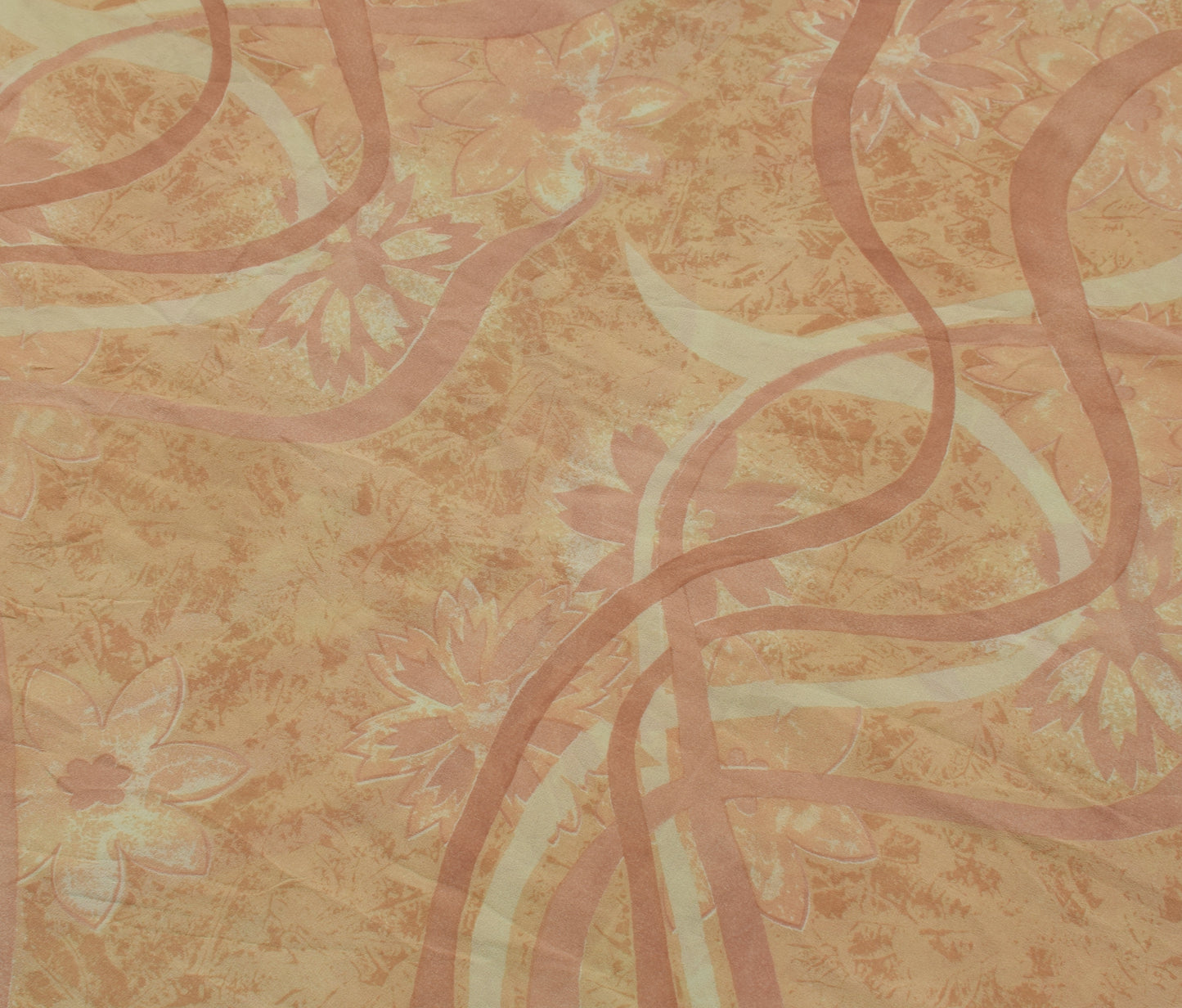 Sushila Vintage Indian Saree 100% Pure Georgette Silk Printed Craft Fabric