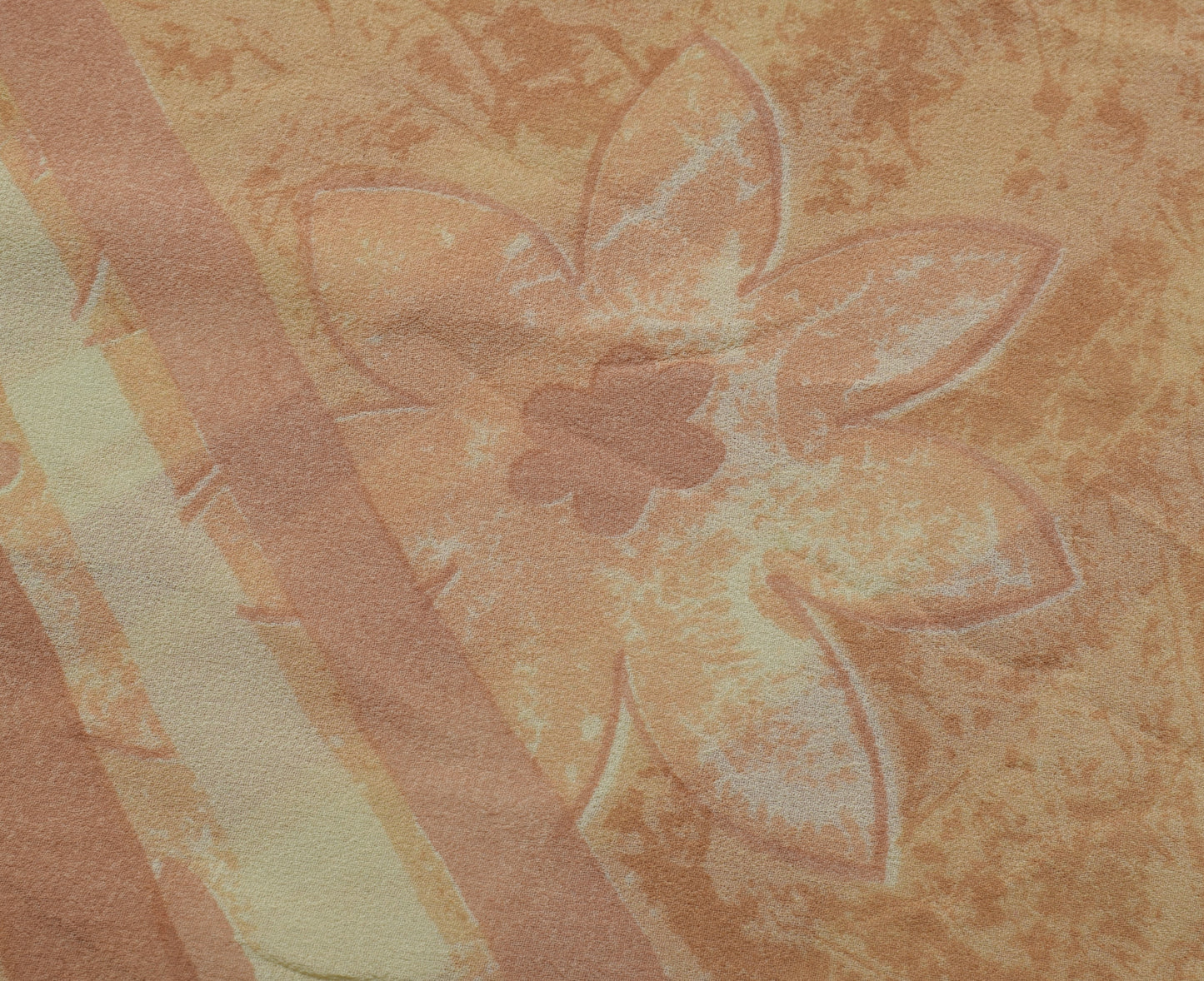 Sushila Vintage Indian Saree 100% Pure Georgette Silk Printed Craft Fabric