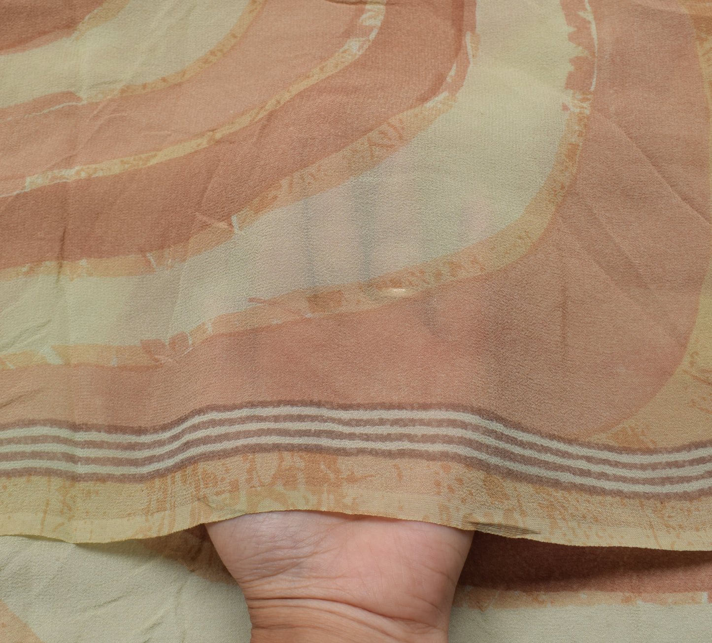 Sushila Vintage Indian Saree 100% Pure Georgette Silk Printed Craft Fabric