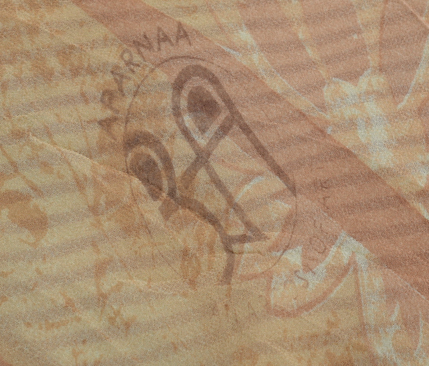 Sushila Vintage Indian Saree 100% Pure Georgette Silk Printed Craft Fabric