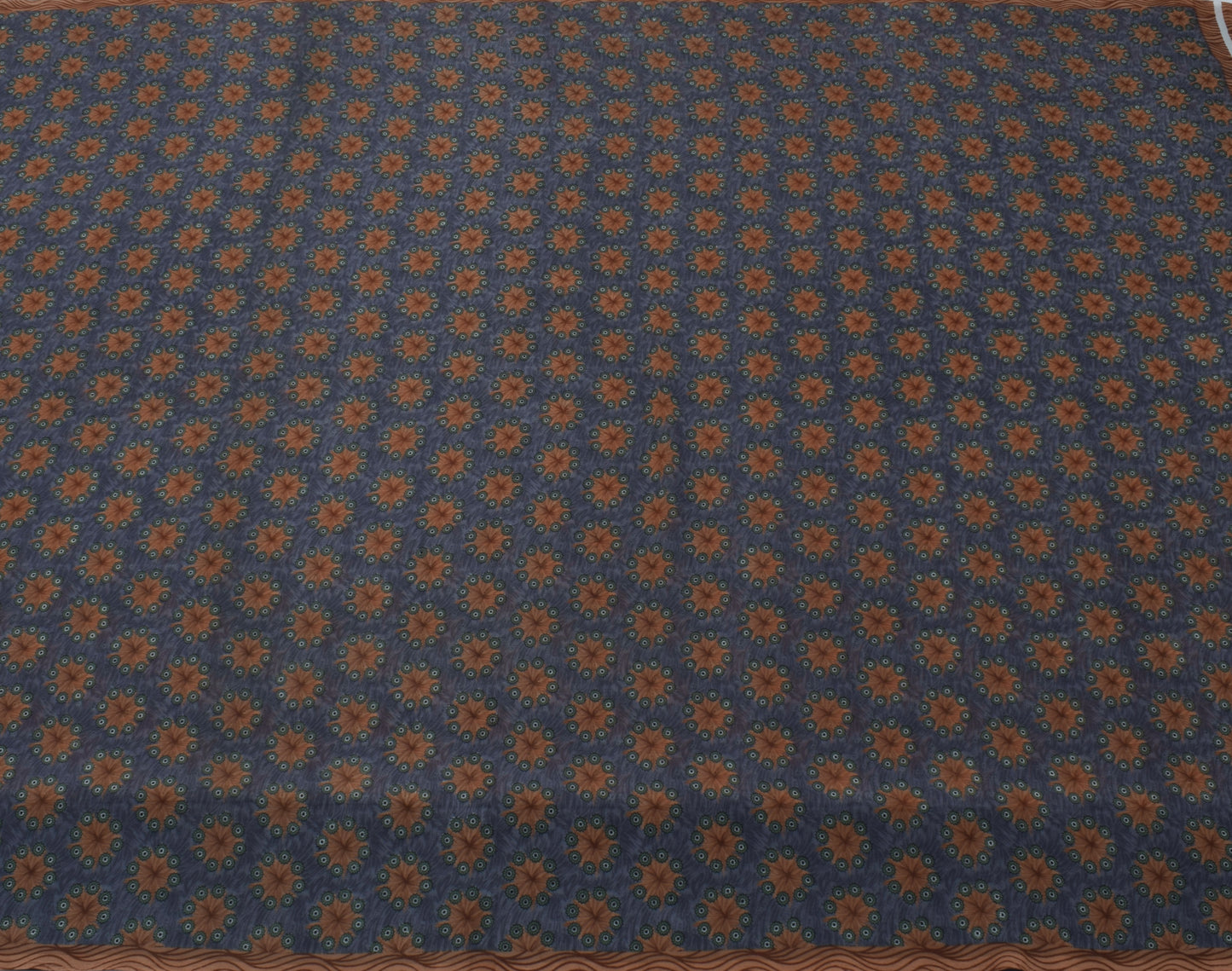 Sushila Vintage Gray Saree Blend Georgette Silk Printed Floral Craft Fabric