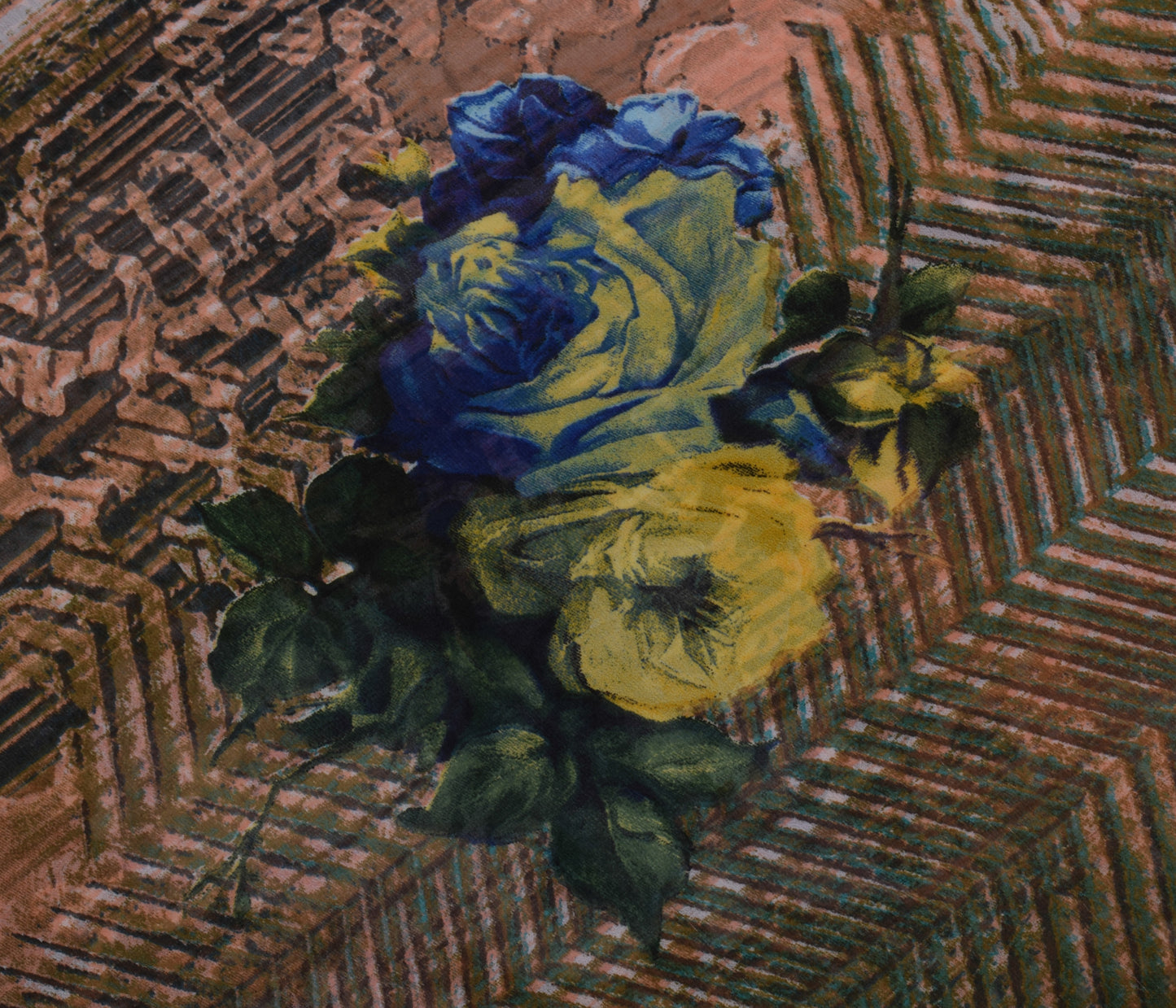 Sushila Vintage Indian Saree Blend Georgette Silk Printed Floral Craft Fabric