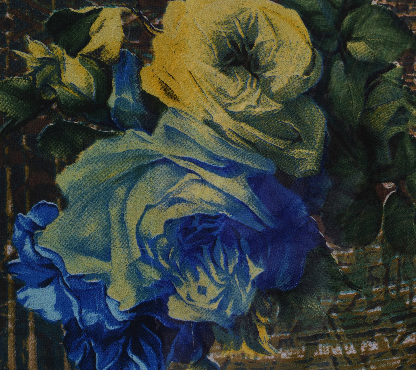 Sushila Vintage Indian Saree Blend Georgette Silk Printed Floral Craft Fabric