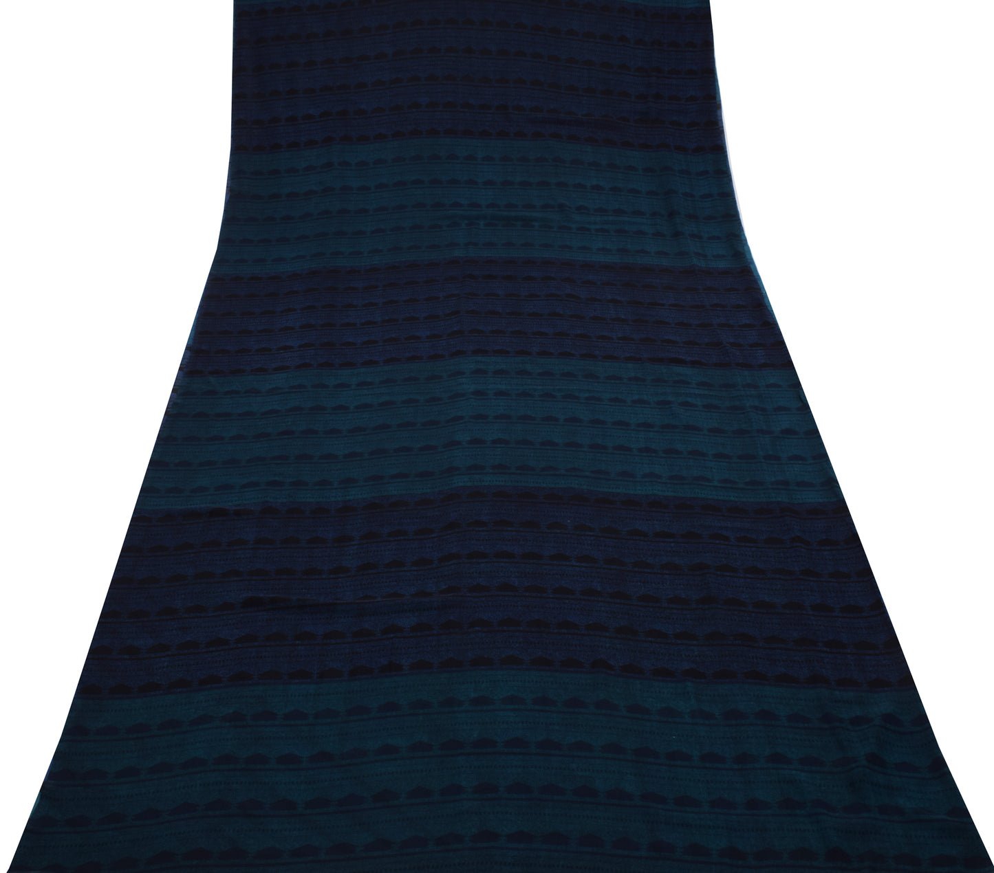 Sushila Vintage Indian Saree Blend Georgette Silk Printed 5 Yard Craft Fabric